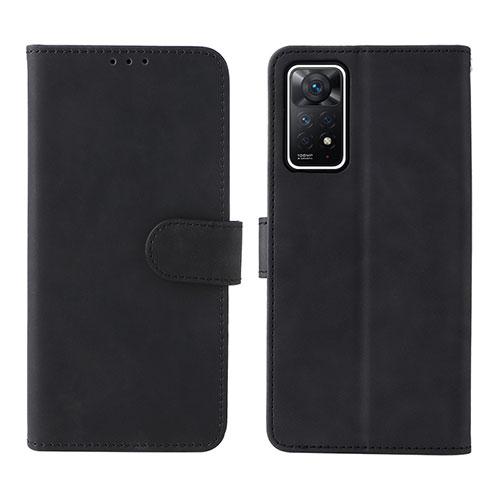 Leather Case Stands Flip Cover Holder L01Z for Xiaomi Redmi Note 11 Pro 5G Black