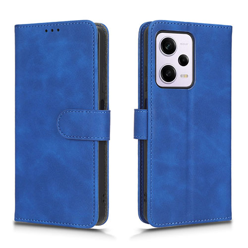 Leather Case Stands Flip Cover Holder L01Z for Xiaomi Redmi Note 12 Pro 5G Blue