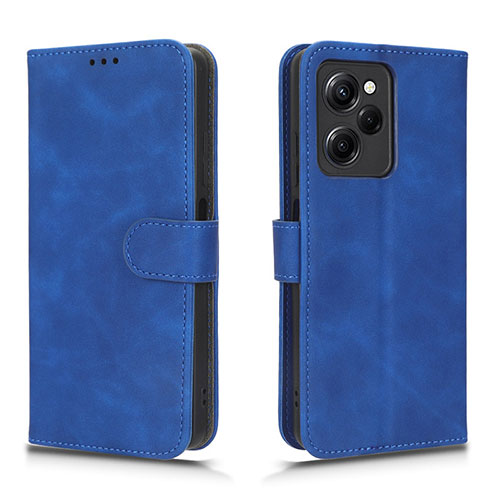 Leather Case Stands Flip Cover Holder L01Z for Xiaomi Redmi Note 12 Pro Speed 5G Blue