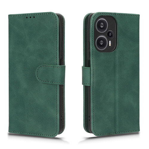 Leather Case Stands Flip Cover Holder L01Z for Xiaomi Redmi Note 12 Turbo 5G Green