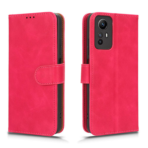 Leather Case Stands Flip Cover Holder L01Z for Xiaomi Redmi Note 12S Hot Pink