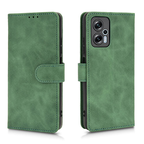 Leather Case Stands Flip Cover Holder L01Z for Xiaomi Redmi Note 12T Pro 5G Green