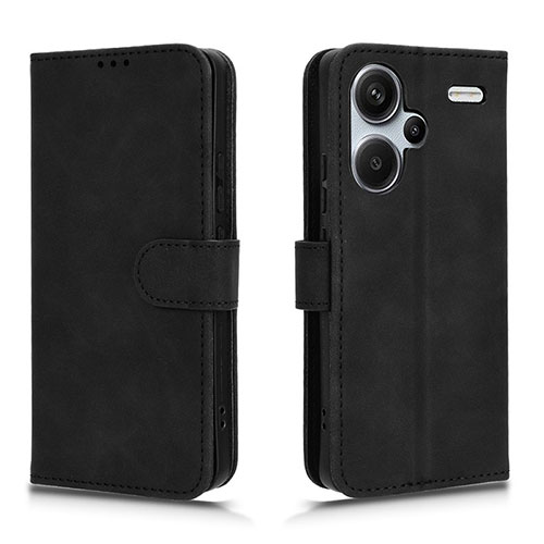 Leather Case Stands Flip Cover Holder L01Z for Xiaomi Redmi Note 13 Pro+ Plus 5G Black