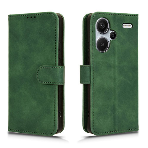 Leather Case Stands Flip Cover Holder L01Z for Xiaomi Redmi Note 13 Pro+ Plus 5G Green