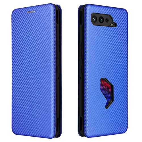 Leather Case Stands Flip Cover Holder L02Z for Asus ROG Phone 5 Pro Blue