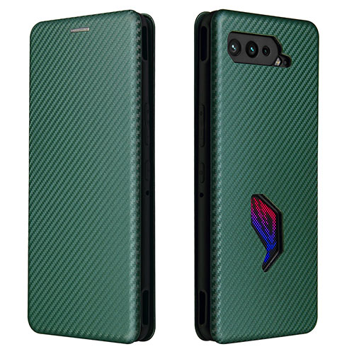 Leather Case Stands Flip Cover Holder L02Z for Asus ROG Phone 5 Pro Green