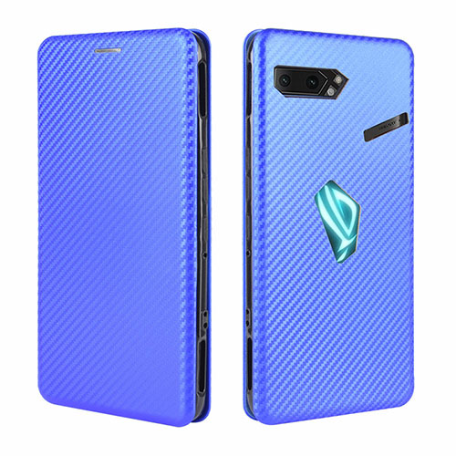 Leather Case Stands Flip Cover Holder L02Z for Asus ROG Phone II ZS660KL Blue