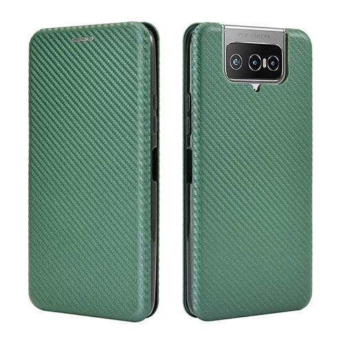 Leather Case Stands Flip Cover Holder L02Z for Asus ZenFone 8 Flip ZS672KS Green