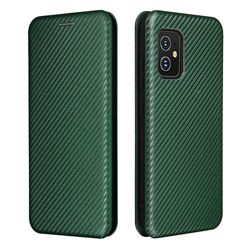 Leather Case Stands Flip Cover Holder L02Z for Asus ZenFone 8 Mini Green