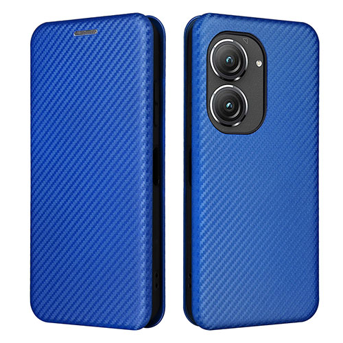 Leather Case Stands Flip Cover Holder L02Z for Asus Zenfone 9 Blue