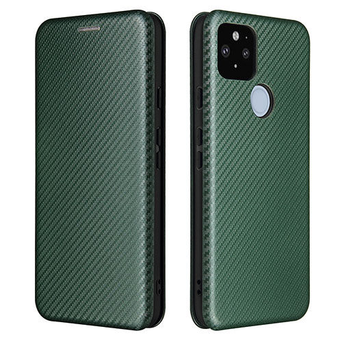 Leather Case Stands Flip Cover Holder L02Z for Google Pixel 5a 5G Green