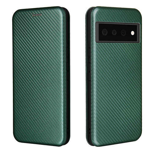 Leather Case Stands Flip Cover Holder L02Z for Google Pixel 6 Pro 5G Green