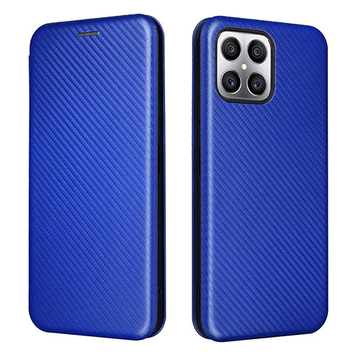 Leather Case Stands Flip Cover Holder L02Z for Huawei Honor X8 4G Blue