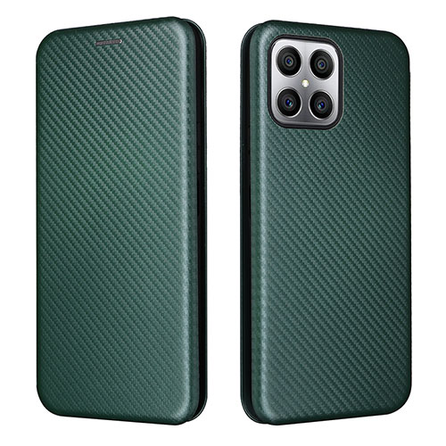 Leather Case Stands Flip Cover Holder L02Z for Huawei Honor X8 4G Green