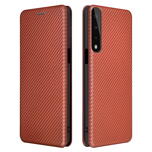 Leather Case Stands Flip Cover Holder L02Z for LG Stylo 7 Brown