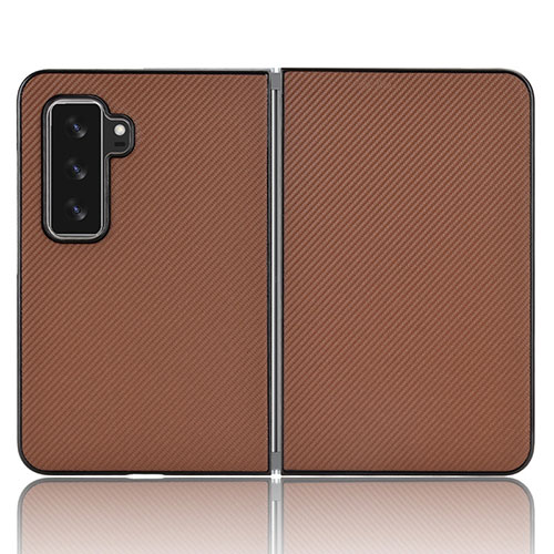 Leather Case Stands Flip Cover Holder L02Z for Microsoft Surface Duo 2 Brown