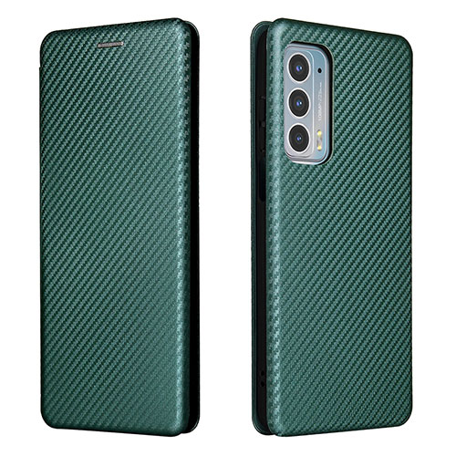 Leather Case Stands Flip Cover Holder L02Z for Motorola Moto Edge 20 5G Green