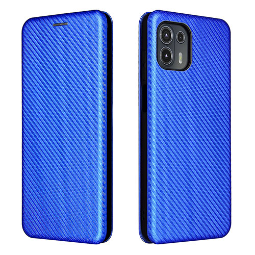 Leather Case Stands Flip Cover Holder L02Z for Motorola Moto Edge 20 Lite 5G Blue