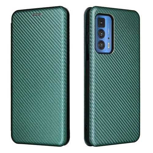 Leather Case Stands Flip Cover Holder L02Z for Motorola Moto Edge 20 Pro 5G Green