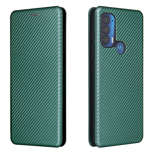 Leather Case Stands Flip Cover Holder L02Z for Motorola Moto Edge (2021) 5G Green