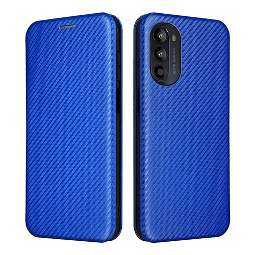 Leather Case Stands Flip Cover Holder L02Z for Motorola Moto Edge (2022) 5G Blue