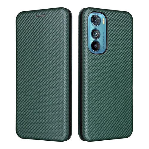 Leather Case Stands Flip Cover Holder L02Z for Motorola Moto Edge 30 5G Green