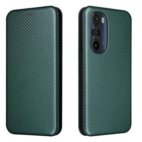 Leather Case Stands Flip Cover Holder L02Z for Motorola Moto Edge 30 Pro 5G Green