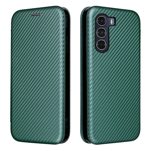 Leather Case Stands Flip Cover Holder L02Z for Motorola Moto Edge S30 5G Green