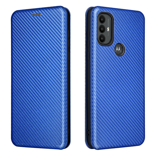 Leather Case Stands Flip Cover Holder L02Z for Motorola Moto G Power (2022) Blue