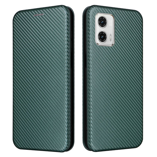 Leather Case Stands Flip Cover Holder L02Z for Motorola Moto G53 5G Green