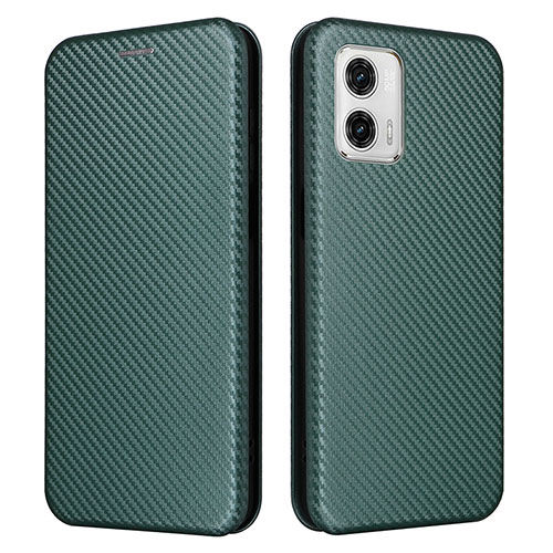 Leather Case Stands Flip Cover Holder L02Z for Motorola Moto G53j 5G Green