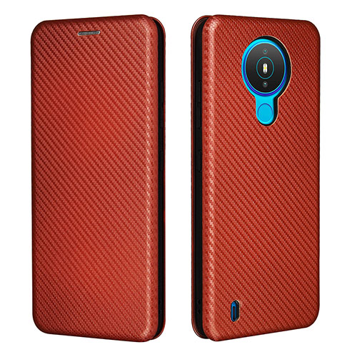 Leather Case Stands Flip Cover Holder L02Z for Nokia 1.4 Brown