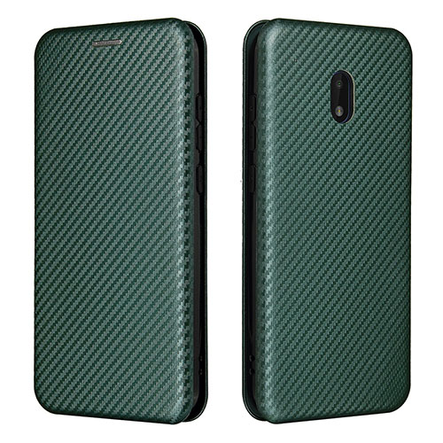 Leather Case Stands Flip Cover Holder L02Z for Nokia C01 Plus Green