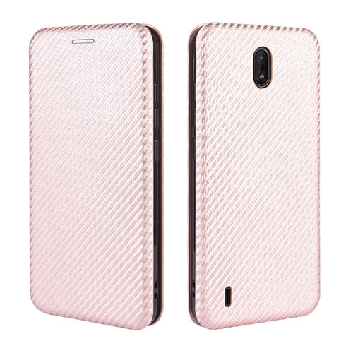 Leather Case Stands Flip Cover Holder L02Z for Nokia C2 Rose Gold