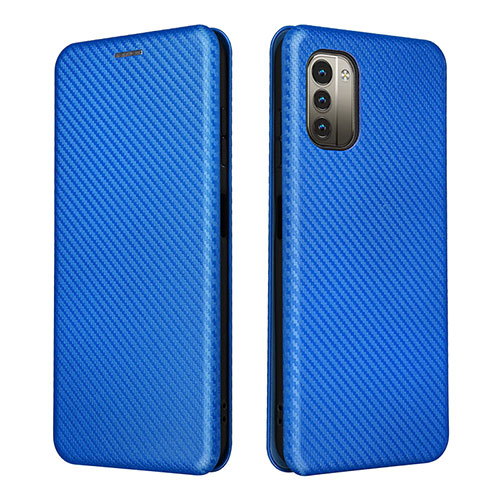 Leather Case Stands Flip Cover Holder L02Z for Nokia G11 Blue