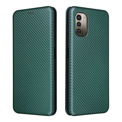 Leather Case Stands Flip Cover Holder L02Z for Nokia G11 Green