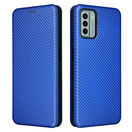 Leather Case Stands Flip Cover Holder L02Z for Nokia G22 Blue