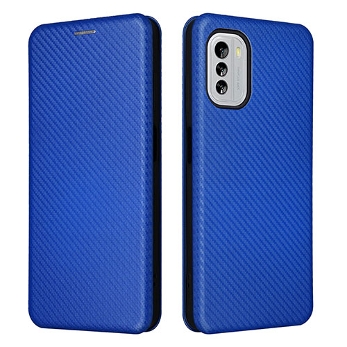 Leather Case Stands Flip Cover Holder L02Z for Nokia G60 5G Blue