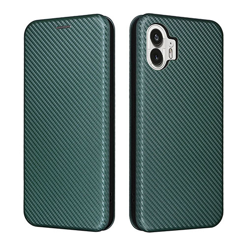 Leather Case Stands Flip Cover Holder L02Z for Nothing Phone 2 Green