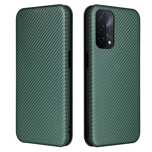 Leather Case Stands Flip Cover Holder L02Z for Oppo A54 5G Green