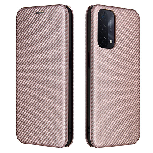 Leather Case Stands Flip Cover Holder L02Z for Oppo A93 5G Rose Gold