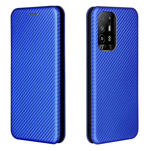 Leather Case Stands Flip Cover Holder L02Z for Oppo A94 5G Blue