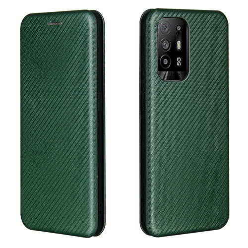 Leather Case Stands Flip Cover Holder L02Z for Oppo A94 5G Green