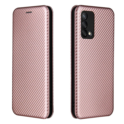 Leather Case Stands Flip Cover Holder L02Z for Oppo A95 4G Rose Gold