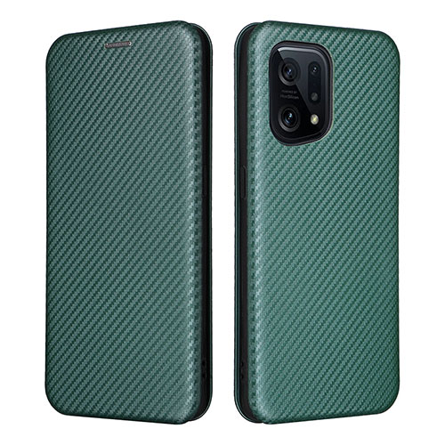 Leather Case Stands Flip Cover Holder L02Z for Oppo Find X5 5G Green