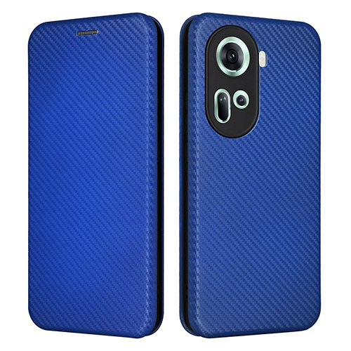 Leather Case Stands Flip Cover Holder L02Z for Oppo Reno11 5G Blue
