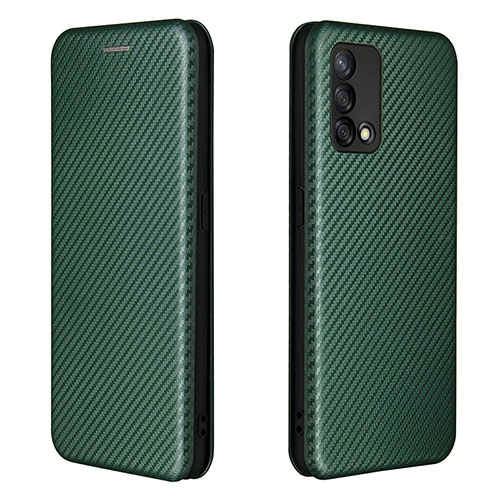 Leather Case Stands Flip Cover Holder L02Z for Oppo Reno6 Lite Green