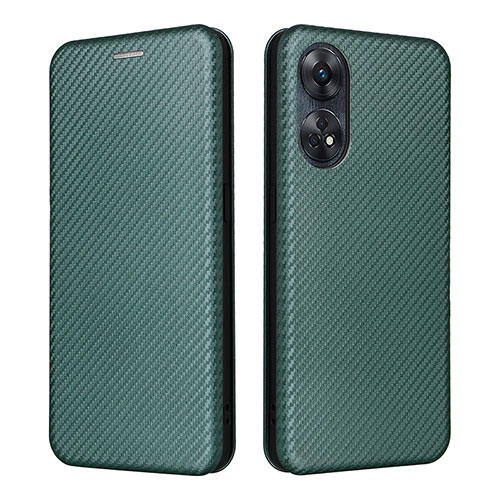 Leather Case Stands Flip Cover Holder L02Z for Oppo Reno8 T 4G Green