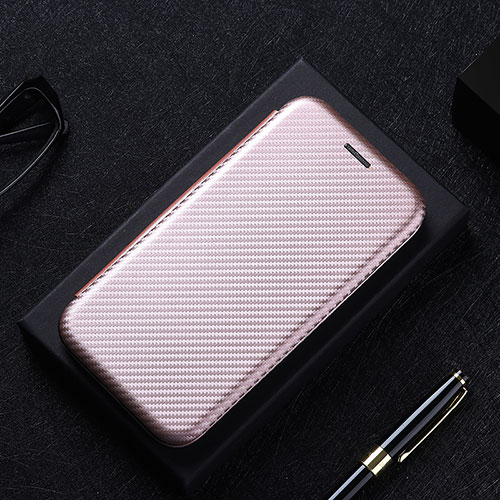 Leather Case Stands Flip Cover Holder L02Z for Realme 8 4G Rose Gold