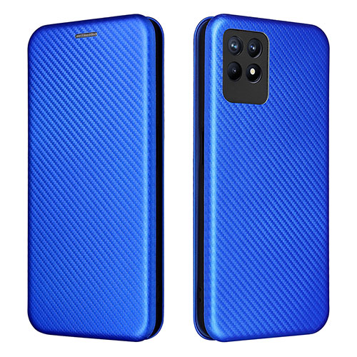 Leather Case Stands Flip Cover Holder L02Z for Realme 8i Blue